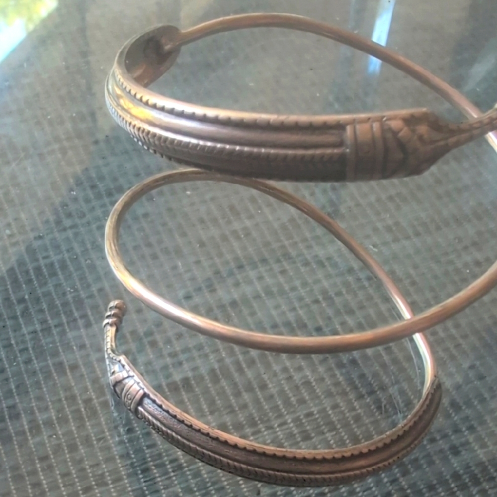 David Andersen Saga Sterling Silver Bangle Bracelet. Norse Sea Serpent. Vintage.